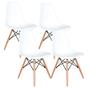Imagem de Conjunto com 4 Cadeiras Charles Eames Eiffel Moderna Estilo Design Pé Palito Confortavel Branca