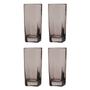 Imagem de Conjunto Com 4 Copos Vidro Bali Quadrado Sucos 320ml Cinza