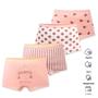 Imagem de Conjunto com 4 Cuecas Boxer de Algodão Rosa para Meninas - Respiráveis e Antibacterianas