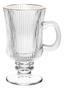 Imagem de Conjunto com 4 Taças para Cappuccino em Vidro Fio de Ouro Gold Lines 240ml - Wolff