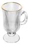 Imagem de Conjunto com 4 Taças para Cappuccino em Vidro Fio de Ouro Gold Lines 240ml - Wolff