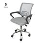 Imagem de Conjunto com 5 Cadeiras Office Tok Baixa Cinza com Base Rodízio
