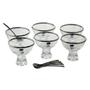 Imagem de Conjunto com 6 bowls de vidro e 6 colheres de inox para sobremesa Vera Black