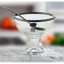 Imagem de Conjunto com 6 bowls de vidro e 6 colheres de inox para sobremesa Vera Black