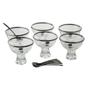 Imagem de Conjunto com 6 bowls de vidro e 6 colheres de inox para sobremesa Vera Black