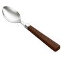 Imagem de Conjunto com 6 colheres p/chá de aço inox c/cabo de plástico rattan marrom 16cm - LYOR