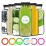 Imagem de Conjunto com 6 Frascos de Suco de Vidro STARISDE 360ml com Tampas