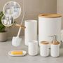 Imagem de Conjunto Com 6 Peças Acessórios Banheiro Detalhe De Bambu