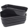 Imagem de Conjunto com 6 Tigela Retangular Vasilha Travessa 2,8L Preto