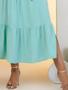 Imagem de Conjunto com cinto floral saia longa e cropped com babado e fenda lateral