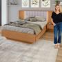 Imagem de Conjunto com Guarda-roupa Casal Velaris com Espelho, Cômoda Ledere Cama Casal Solaris