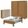 Imagem de Conjunto com Guarda-roupa Velaris com Pés, Cômoda Vedrae Cama Casal Athenas