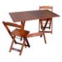 Imagem de Conjunto Com Jogo De Mesa Dobravel 70x110 Com 2 Cadeiras Imbuia - Tarimata