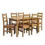 Imagem de Conjunto com Mesa de Jantar Retangular e 6 Cadeiras em Madeira Maciça Serena Espresso Móveis