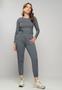 Imagem de Conjunto Comfy Com Blusa Manga Longa e Jogger Recorte Malha Grafite