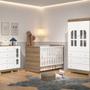 Imagem de Conjunto Comoda Sapateira 4 Gavetas 1 Porta E Guarda Roupa 2 Portas Katatau Infantil Para Quarto Branco Brilho E Mezzo - Reller