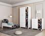 Imagem de Conjunto Completo Para Quarto Infantil Mini Cama Com Cômoda e Guarda Roupa 3 Portas Linha Livia