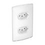 Imagem de Conjunto Completo Tomada 10A e 20A Com Suporte e Placa Branca Gloss Pial Nereya Legrand