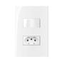 Imagem de Conjunto Completo Tomada e Interruptor Simples Duplos Placa Suporte Módulos 2P T 10A 250V 4X2 Branca 3 Pinos Slim Luxo Elegante Casa 10 Amperes SLEEK