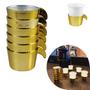 Imagem de Conjunto Copete 6 Porta Copos Descartavel Cantinho Cafe Plastico Dourado - AMZ