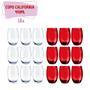 Imagem de Conjunto Copo Vidro 450ml 9 Vermelho / 9 Transparente California