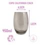 Imagem de Conjunto Copos de Vidro 450ml 6 Transparente 6 Cinza California