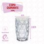 Imagem de Conjunto Copos Diamante 370ML Resistentes Agua Suco 10 UN