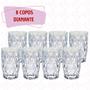 Imagem de Conjunto Copos Diamante 370ML Resistentes Agua Suco 8 UN