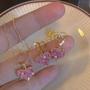Imagem de Conjunto Coração Rosa Com Zircônia Folheado A Ouro 18K Antialérgico - SHPRI036