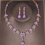 Imagem de Conjunto coroa tiara colar brinco borboleta rosa lilas debutante daminhas