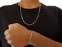 Imagem de Conjunto Corrente Masculina + Pulseira Grumet 3mm Em Prata 925