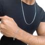 Imagem de Conjunto Correntinha Masculina 70Cm + Pulseira 3Mm Fina