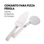 Imagem de Conjunto Cortador Pizza Espátula Aço Inox Pérola Hauskraft