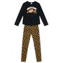 Imagem de Conjunto Cotton Infantil Menina Preto Brandili