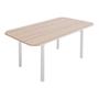 Imagem de Conjunto Cromado Mesa Retangular 4102 Tampo MDP com 6 Cadeiras 404 Assento Estofado