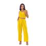 Imagem de Conjunto Cropped e Calça Charme em Viscolinho - Amarelo