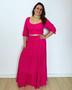 Imagem de Conjunto Cropped Frente Única com Bojo e Saia Longa 3 Marias em Viscose Larissa