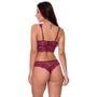 Imagem de Conjunto Cropped Lingerie Calcinha Sutiã em Renda Sem Bojo Estilo Sedutor - CL4821