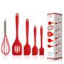 Imagem de Conjunto Culinário 5 Utensilios de Silicone para Cozinha Espatula, Pinça, Pegador de Alimentos e Pincel