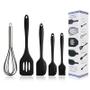 Imagem de Conjunto Culinário 5 Utensilios de Silicone para Cozinha Espatula, Pinça, Pegador de Alimentos e Pincel
