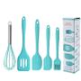 Imagem de Conjunto Culinário 5 Utensilios de Silicone para Cozinha Espatula, Pinça, Pegador de Alimentos e Pincel