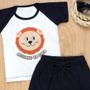 Imagem de Conjunto Curto Camiseta e Bermuda Saruel Leãozinho Creme