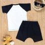 Imagem de Conjunto Curto Camiseta e Bermuda Saruel Leãozinho Creme
