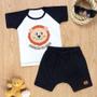 Imagem de Conjunto Curto Camiseta e Bermuda Saruel Leãozinho Creme