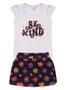 Imagem de Conjunto Curto Menina Blusa e Shorts Saia Flores Be Kind