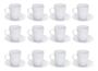 Imagem de Conjunto de 12 xícaras e 12 Pires de Acrílico Branco 80ml