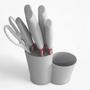 Imagem de Conjunto de 19 Utensílios de Cozinha em Silicone com Cabos de Madeira e Base Oval - Branco