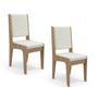 Imagem de Conjunto de 2 Cadeiras de Madeira Nogal CAD103 Kappesberg Linho Bege Folha de Plátano