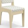 Imagem de Conjunto de 2 Cadeiras de Madeira Pine CAD103 Kappesberg Linho Bege Folha de Plátano