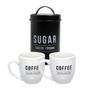 Imagem de Conjunto De 2 Caneca Branca Coffee Para Café Da Manhã & Pote Armazena Açúcar